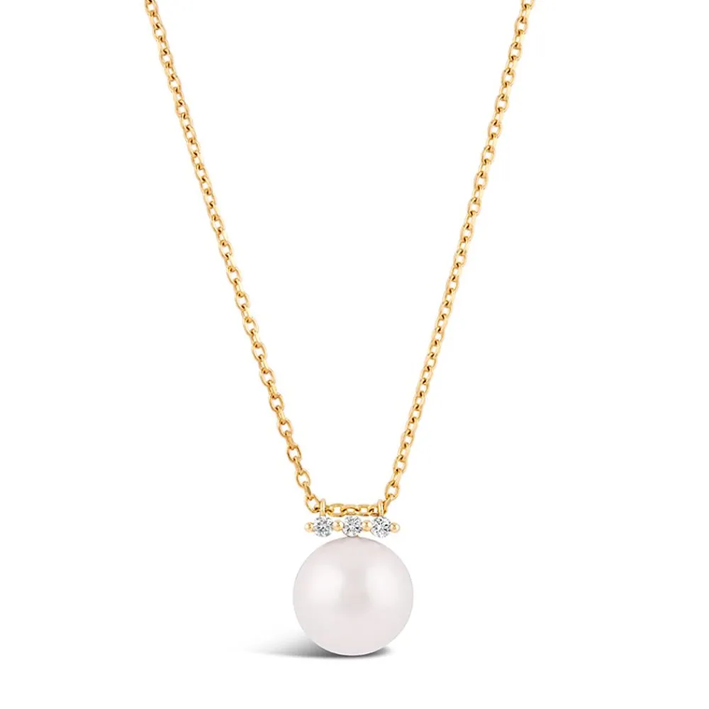 Dinny Hall Shuga 14K Large Fine Pearl & Diamond Pendant