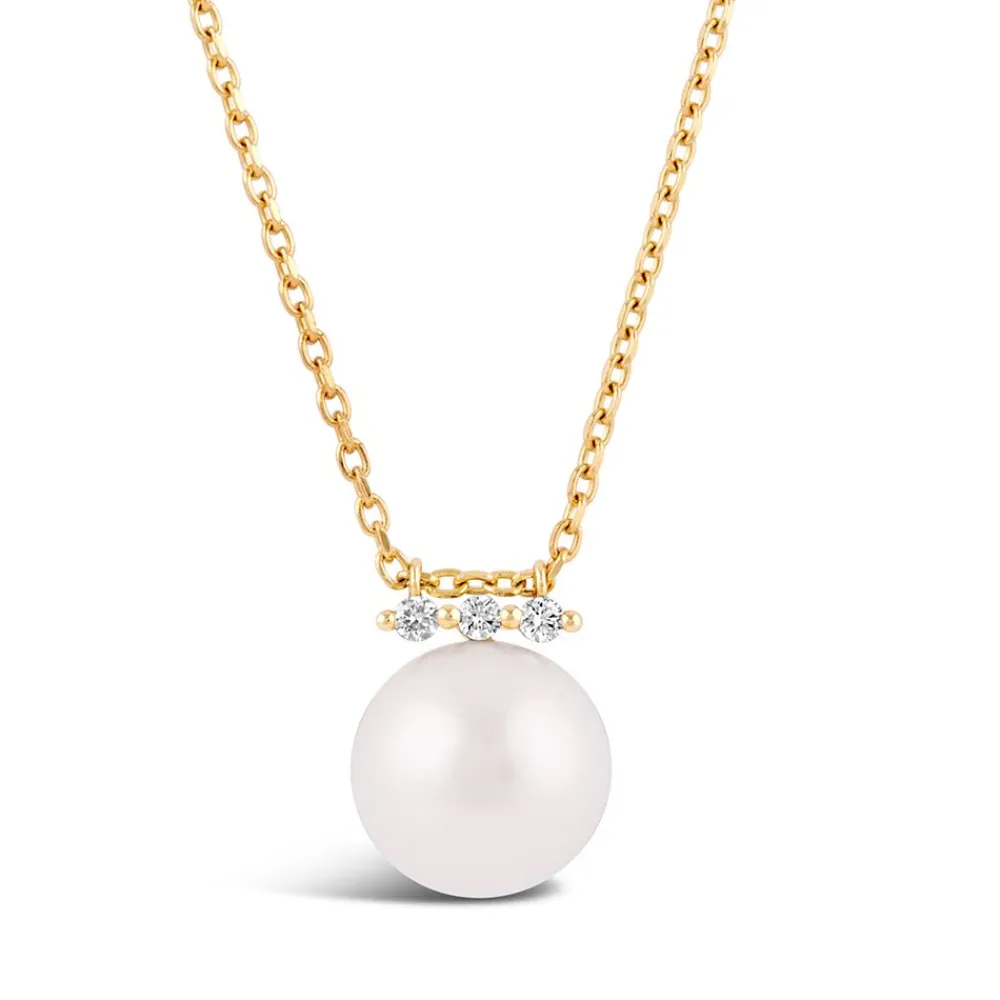 Dinny Hall Shuga 14K Large Fine Pearl & Diamond Pendant