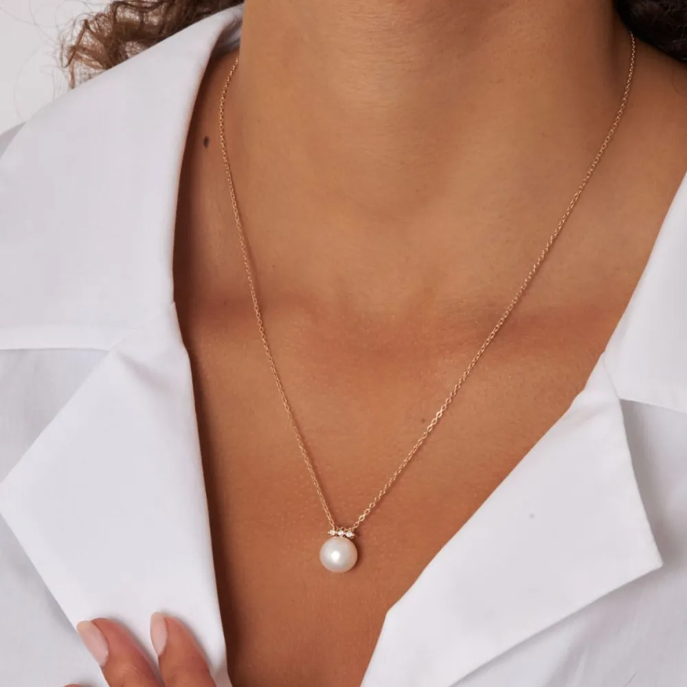 Dinny Hall Shuga 14K Large Fine Pearl & Diamond Pendant