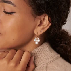 Dinny Hall Shuga 14K Large Triple Pearl & Diamond Drop Earrings