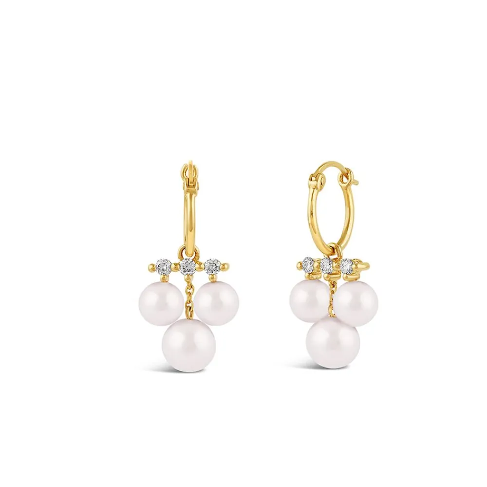 Dinny Hall Shuga 14K Triple Pearl & Diamond Drops