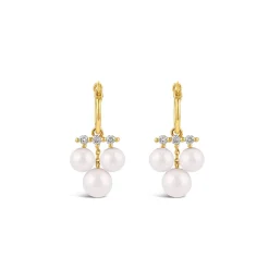 Dinny Hall Shuga 14K Triple Pearl & Diamond Drops