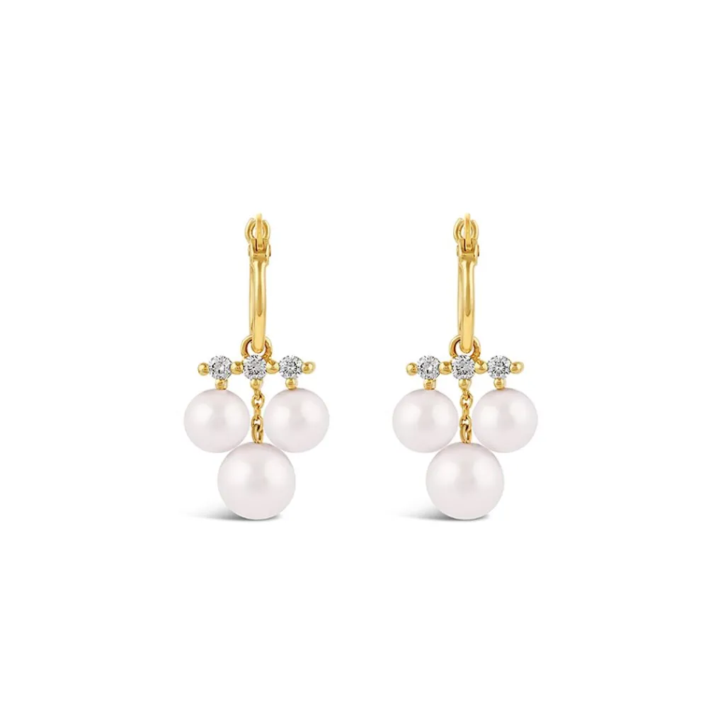 Dinny Hall Shuga 14K Triple Pearl & Diamond Drops