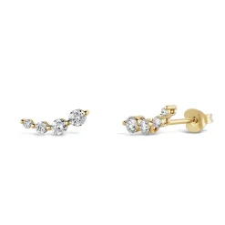 Dinny Hall Shuga Solid Gold & Created Diamond Tapering Crawler Studs