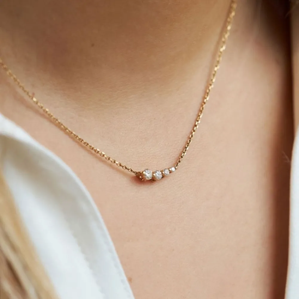Dinny Hall Shuga Solid Gold & Created Diamond Tapering Scoop Necklace