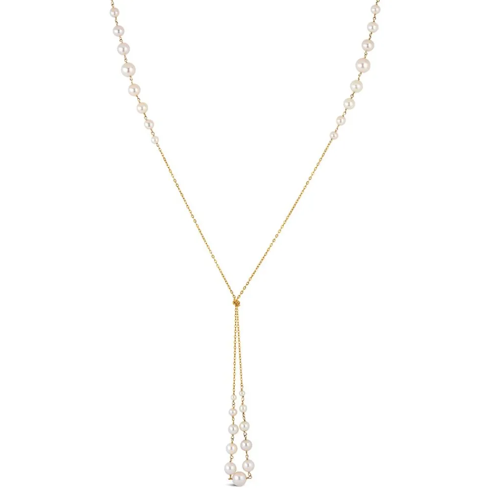 Dinny Hall Signature Creamy White Freshwater Pearl Knot Necklace