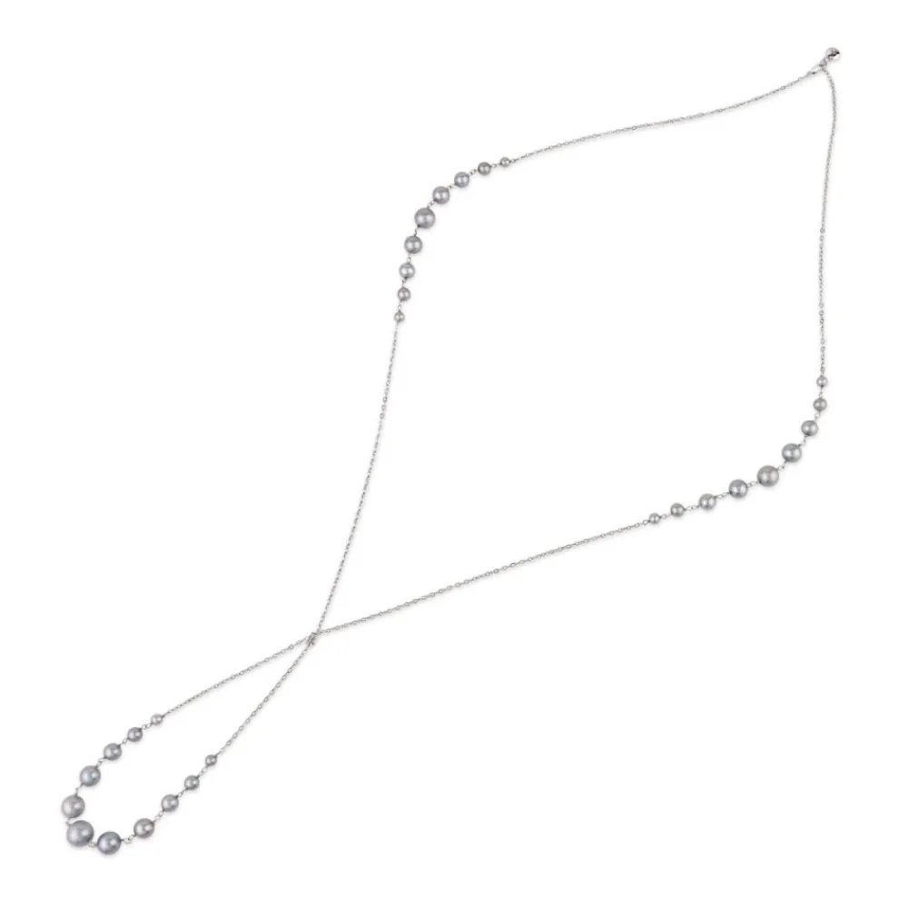 Dinny Hall Signature Grey Freshwater Pearl Knot Necklace
