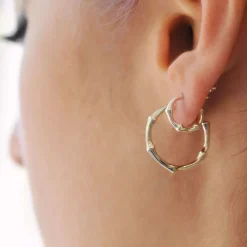 Dinny Hall Slim Medium Bamboo Hoops