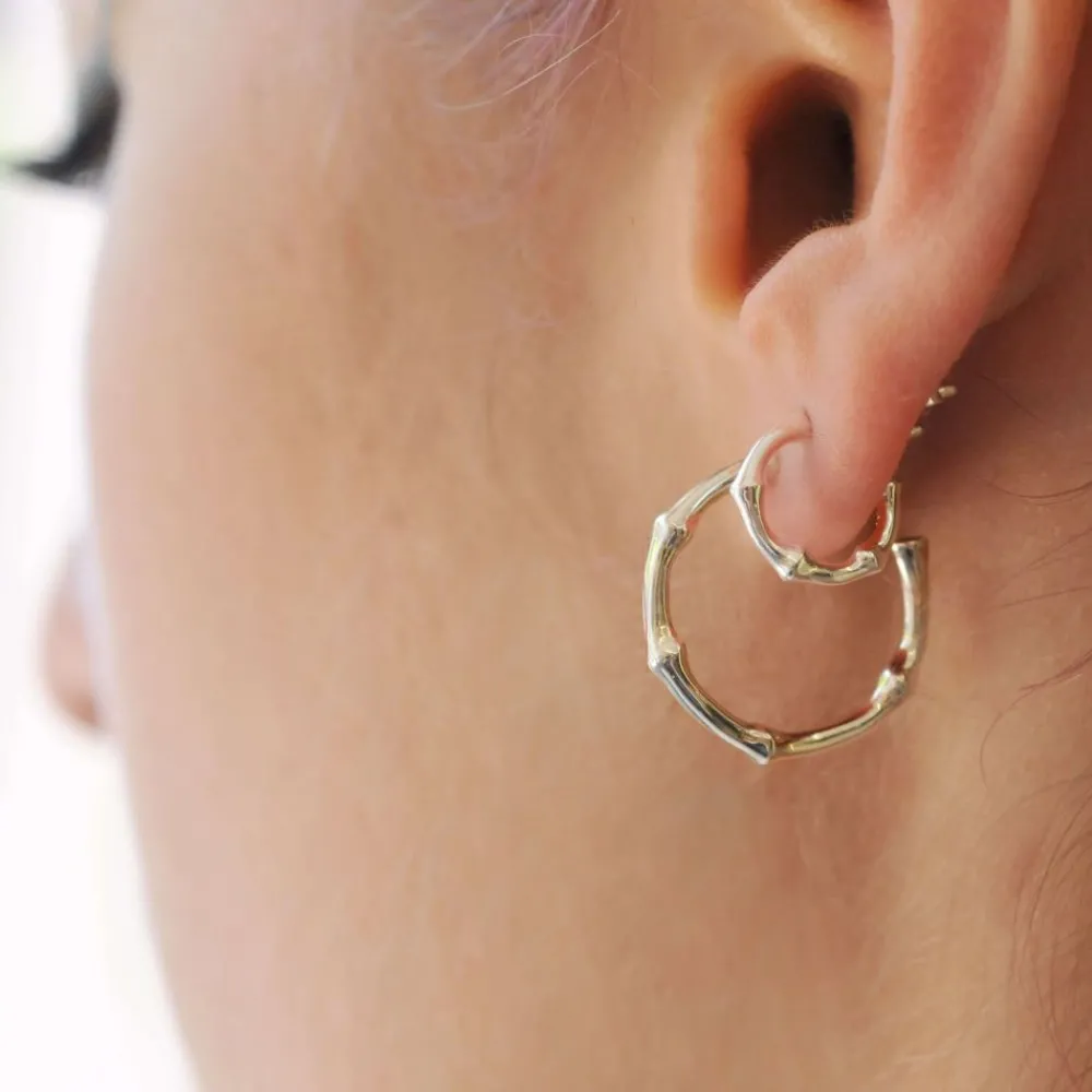 Dinny Hall Slim Medium Bamboo Hoops