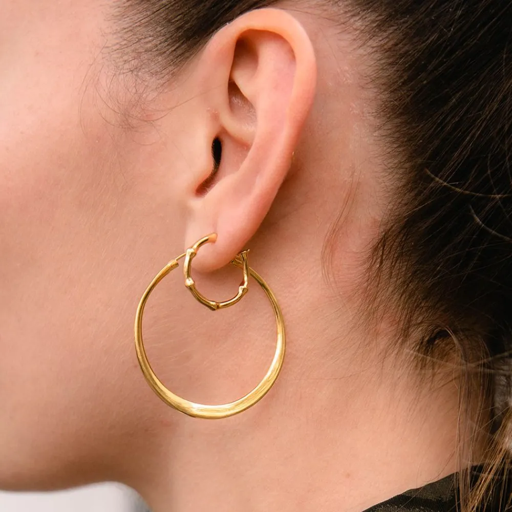 Dinny Hall Slim Medium Bamboo Hoops