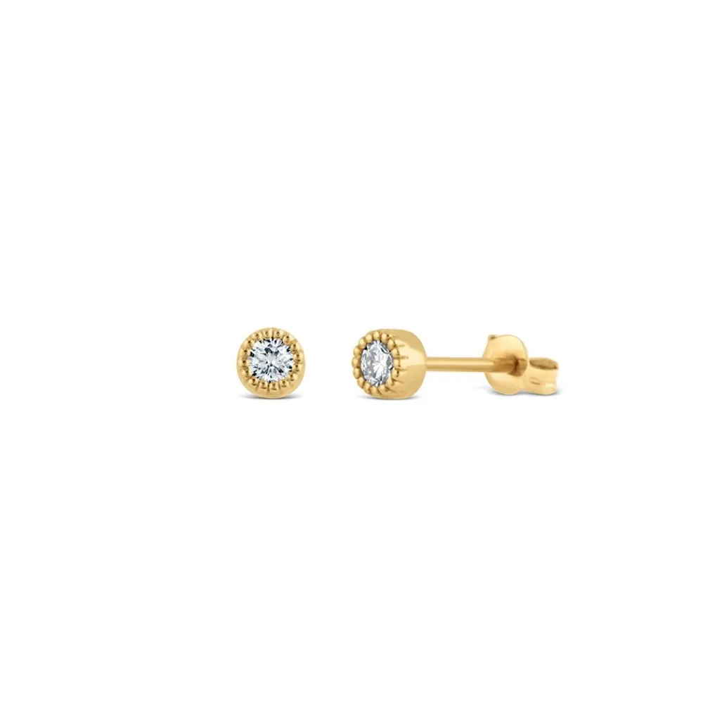 Dinny Hall Solid Gold Created Diamond Jasmine Round Studs