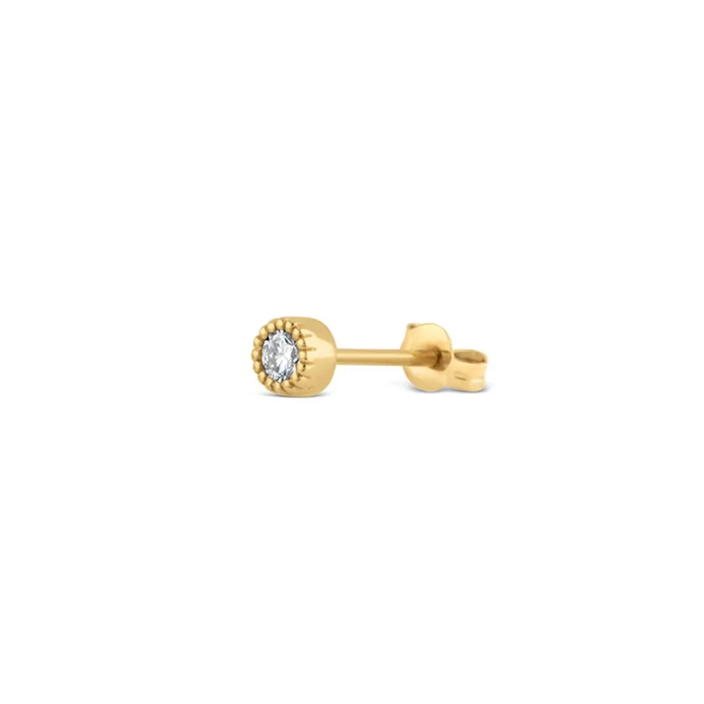 Dinny Hall Solid Gold Created Diamond Jasmine Round Single Stud