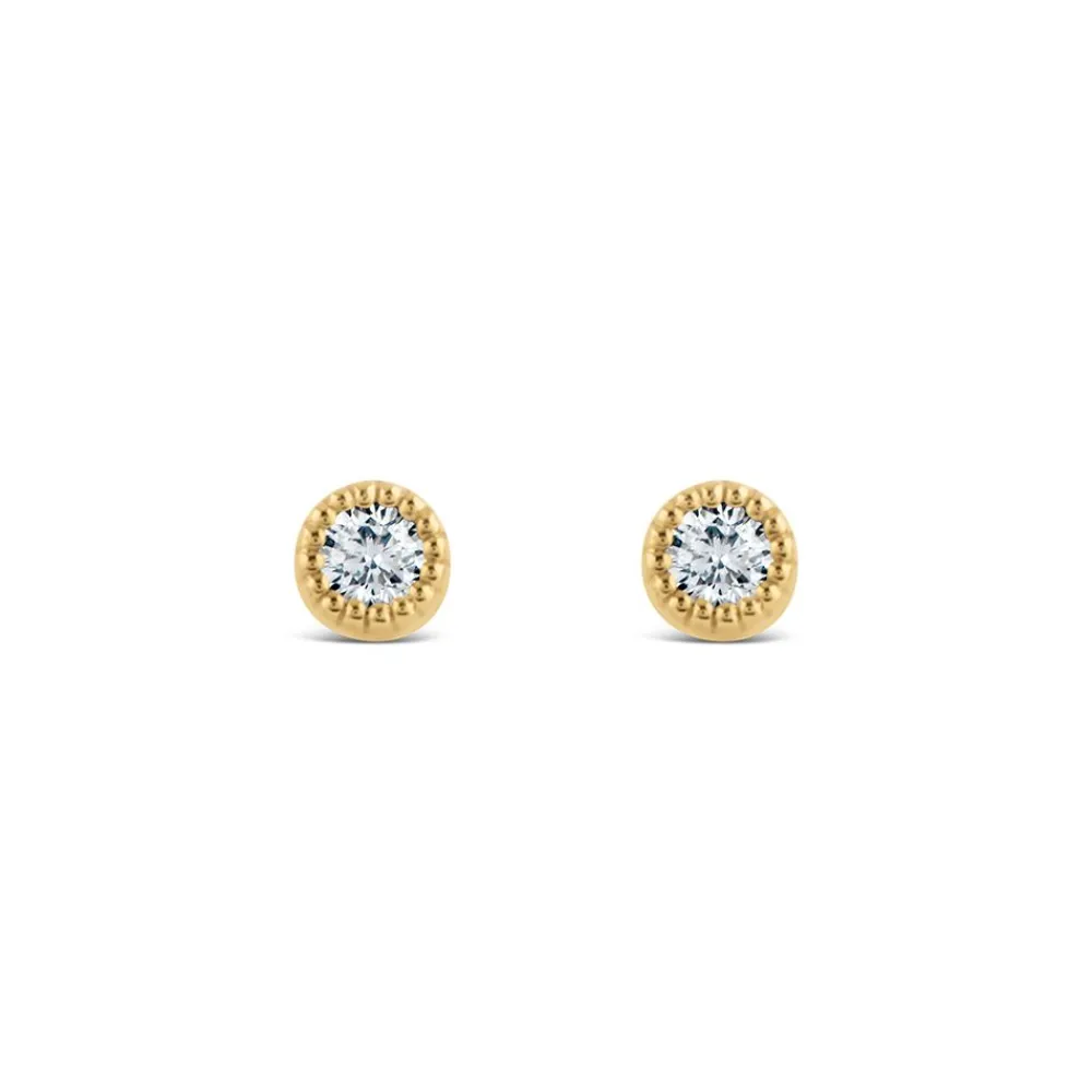 Dinny Hall Solid Gold Created Diamond Jasmine Round Studs