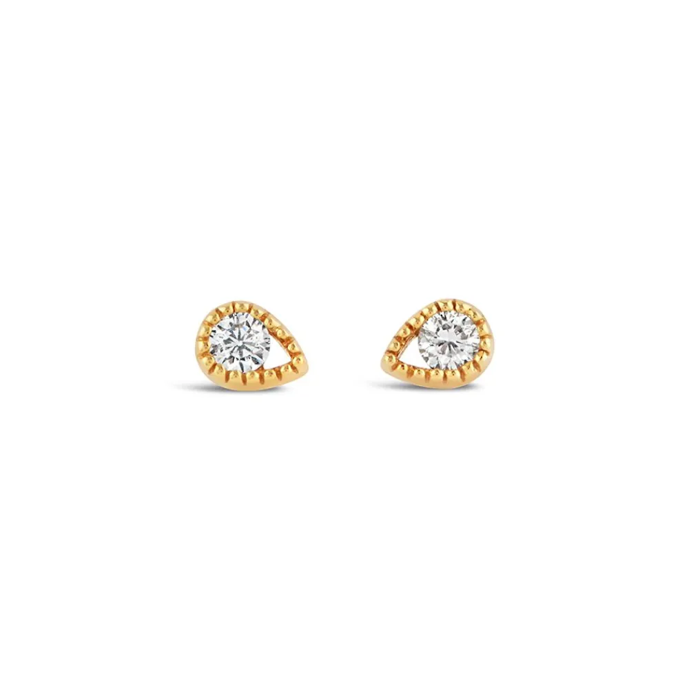 Dinny Hall Solid Gold Created Diamond Jasmine Teardrop Studs