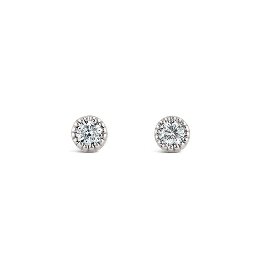Dinny Hall Solid Gold Created Diamond Jasmine Round Studs