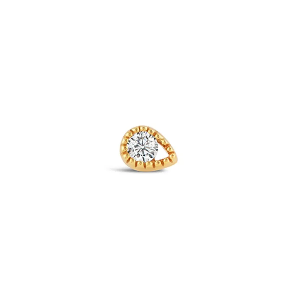 Dinny Hall Solid Gold Created Diamond Jasmine Teardrop Single Stud