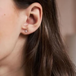 Dinny Hall Solid Gold Created Diamond Jasmine Round Studs