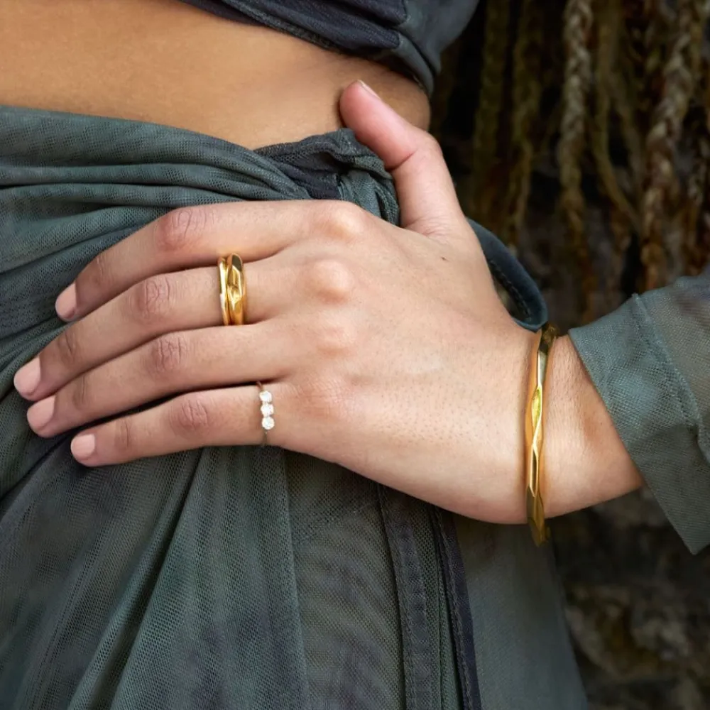 Dinny Hall Solid Gold Thalassa Faceted Band Ring