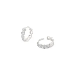 Dinny Hall Starflower 14K Gold Diamond Huggie Hoops
