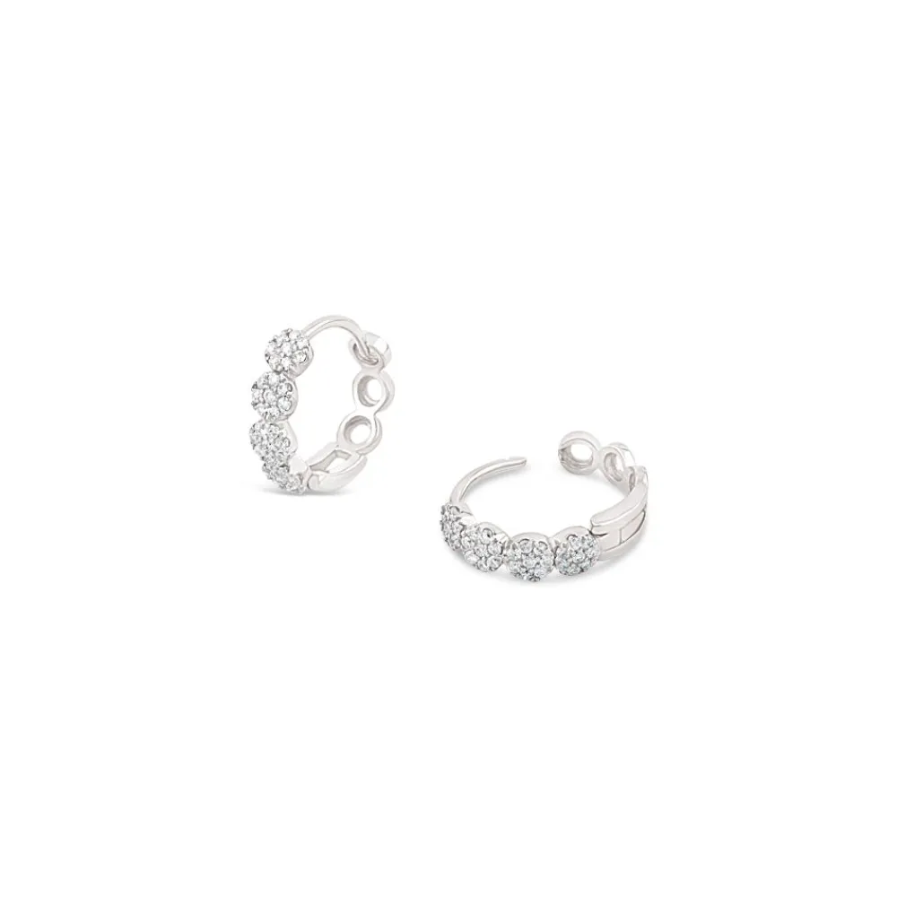 Dinny Hall Starflower 14K Gold Diamond Huggie Hoops