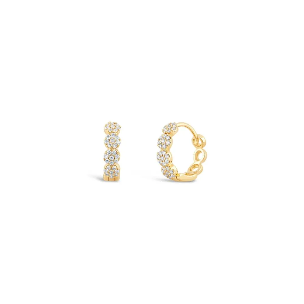 Dinny Hall Starflower 14K Gold Diamond Huggie Hoops