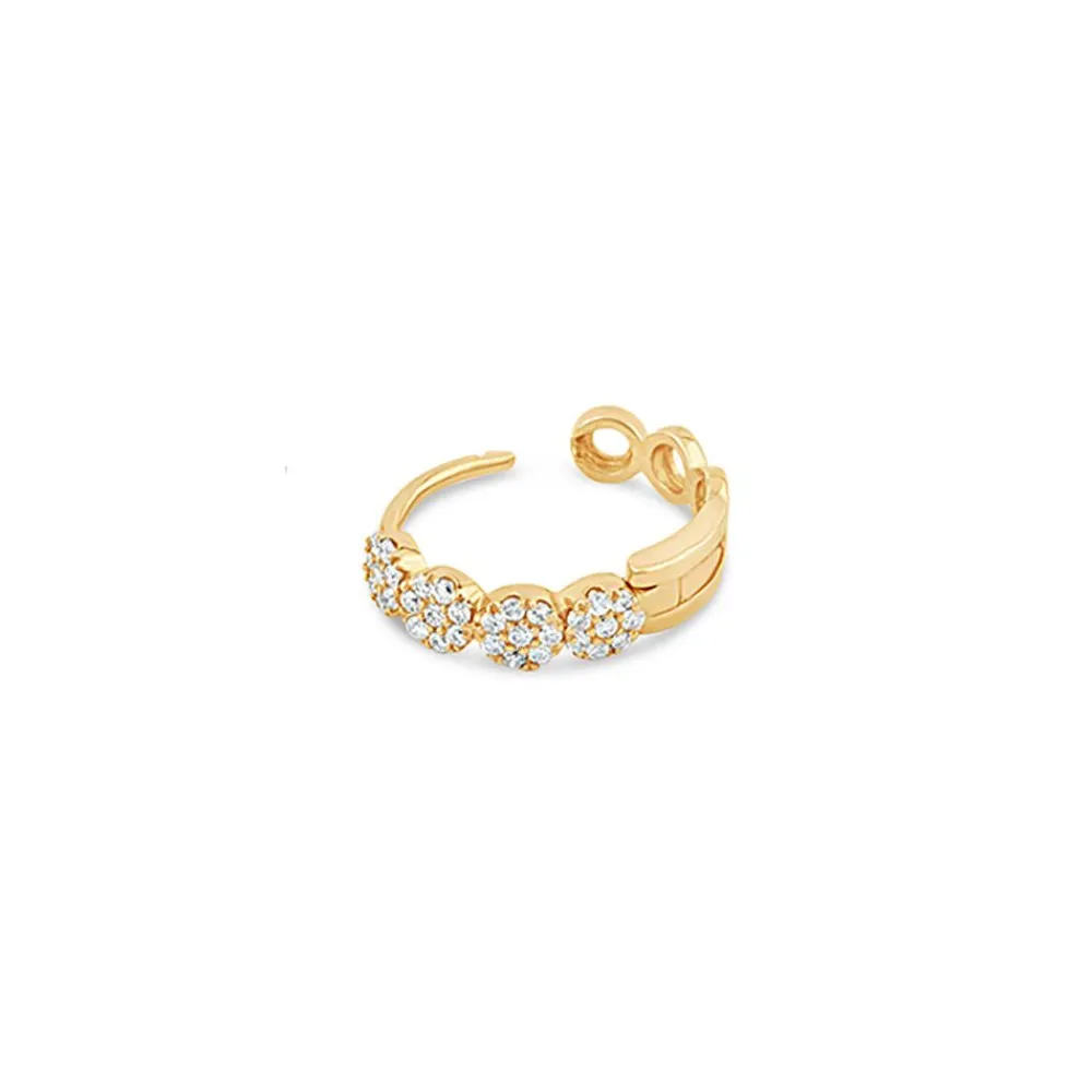 Dinny Hall Starflower 14K Gold Diamond Single Huggie Hoop