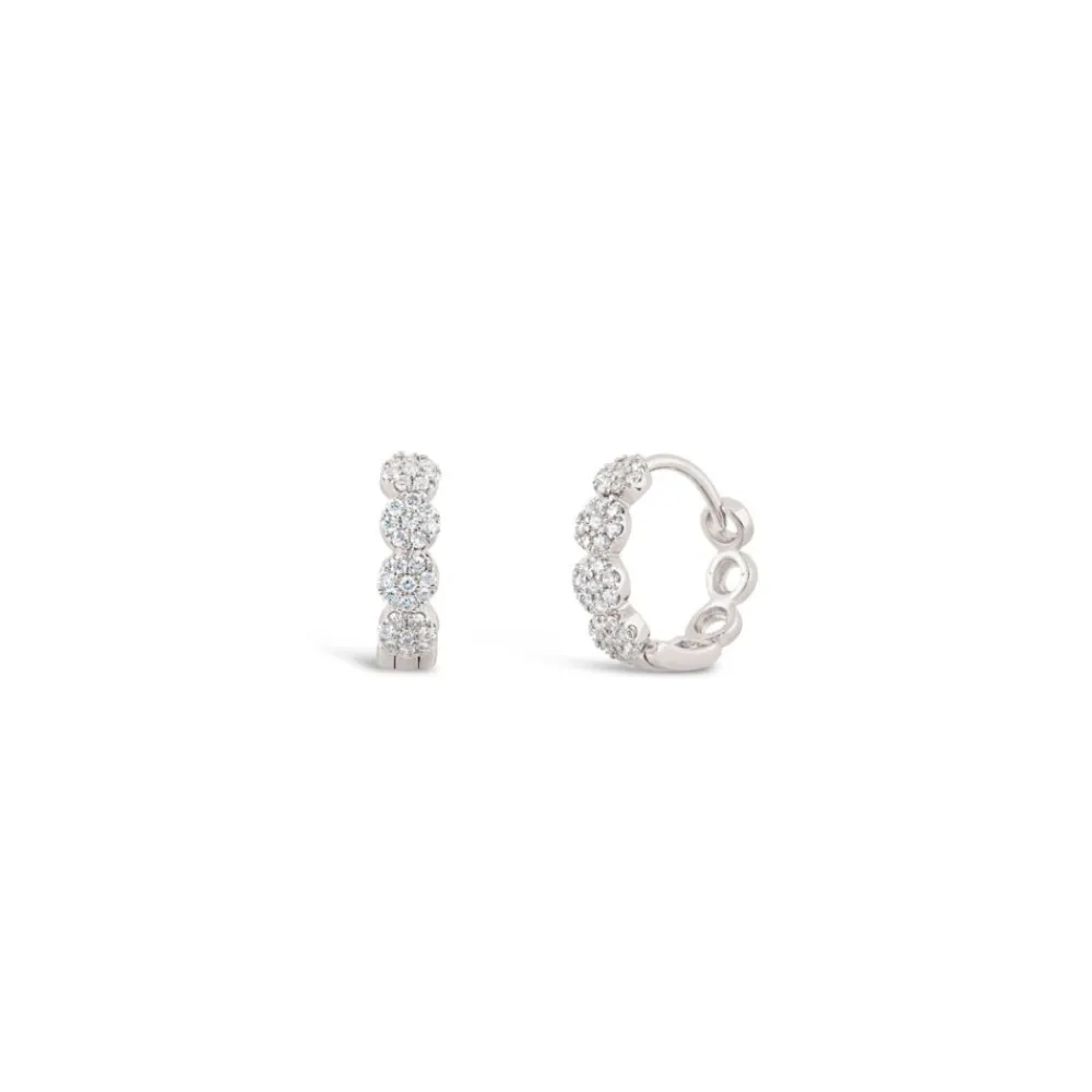 Dinny Hall Starflower 14K Gold Diamond Huggie Hoops