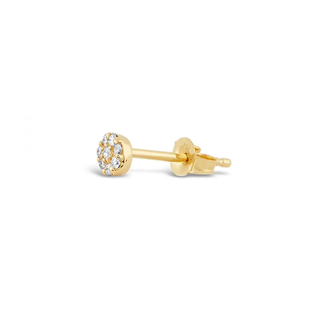 Dinny Hall Starflower 14K Gold Single Diamond Stud
