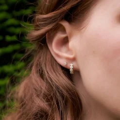 Dinny Hall Starflower 14K Gold Single Diamond Stud