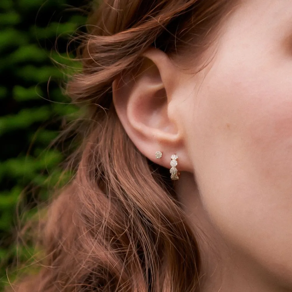 Dinny Hall Starflower 14K Gold Single Diamond Stud