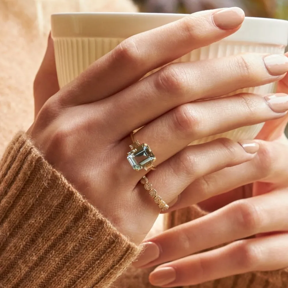 Dinny Hall Starflower Recycled Gold Diamond Pinky Ring