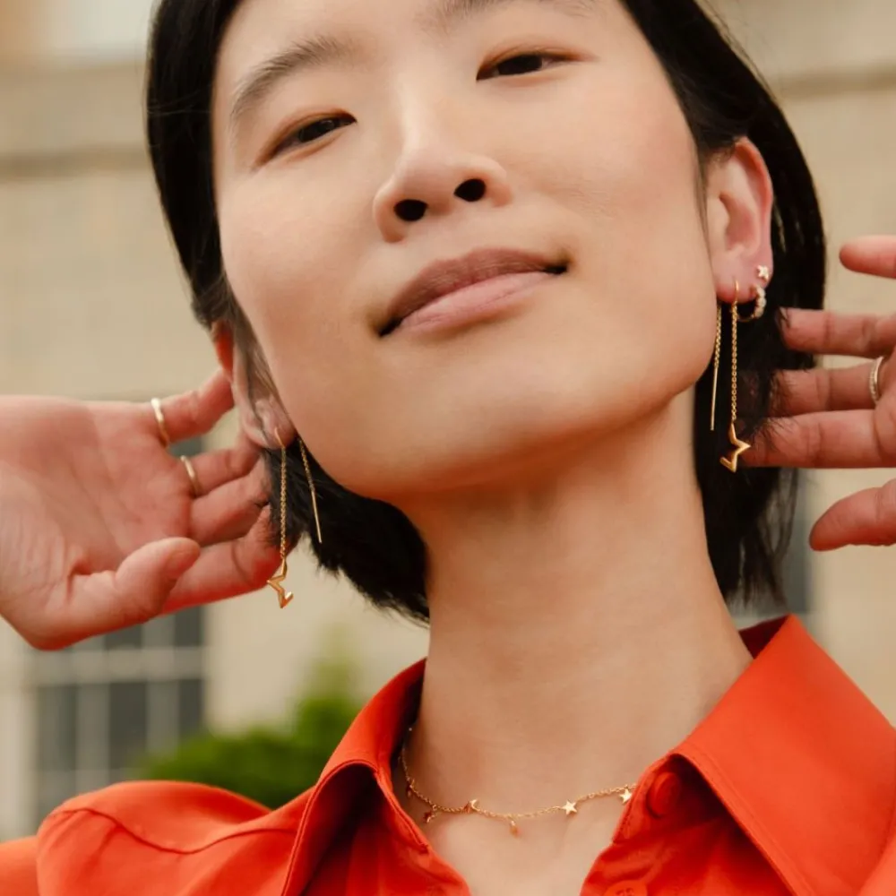 Dinny Hall Stargazer Threader Deconstructed Half Star Earrings
