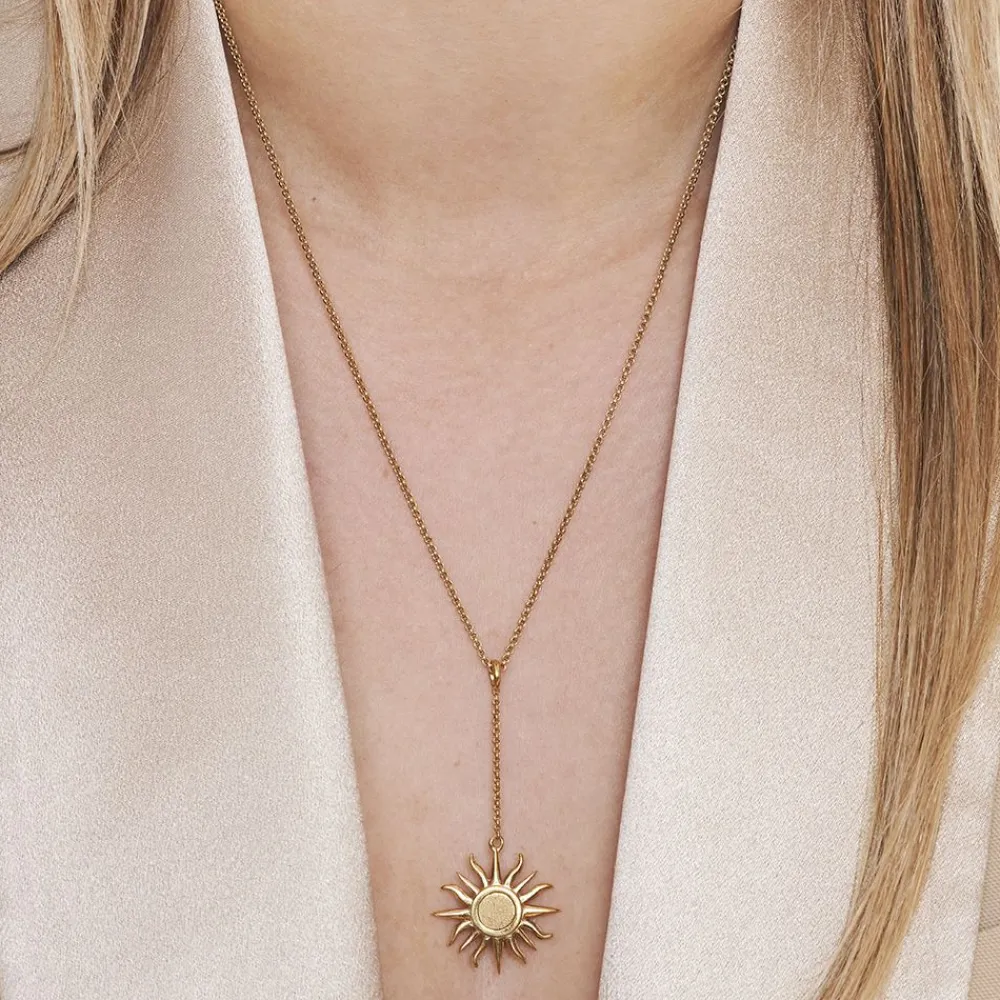 Dinny Hall Sun Chain Charm With Brushed Centre Pendant