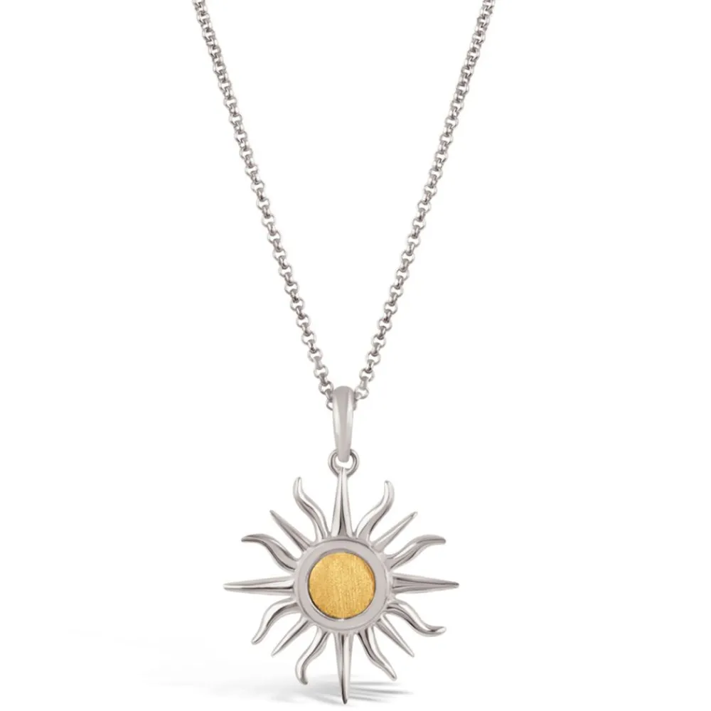Dinny Hall Sun Charm With 9K Brushed Centre Pendant