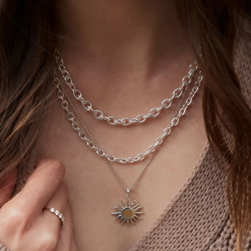 Dinny Hall Sun Charm With 9K Brushed Centre Pendant