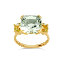Dinny Hall Teresa 22K Yellow Gold Vermeil Green Amethyst & Oro Verde Ring