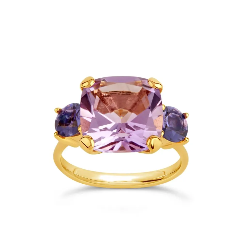 Dinny Hall Teresa 22K Yellow Gold Vermeil Pale Amethyst & Iolite Ring