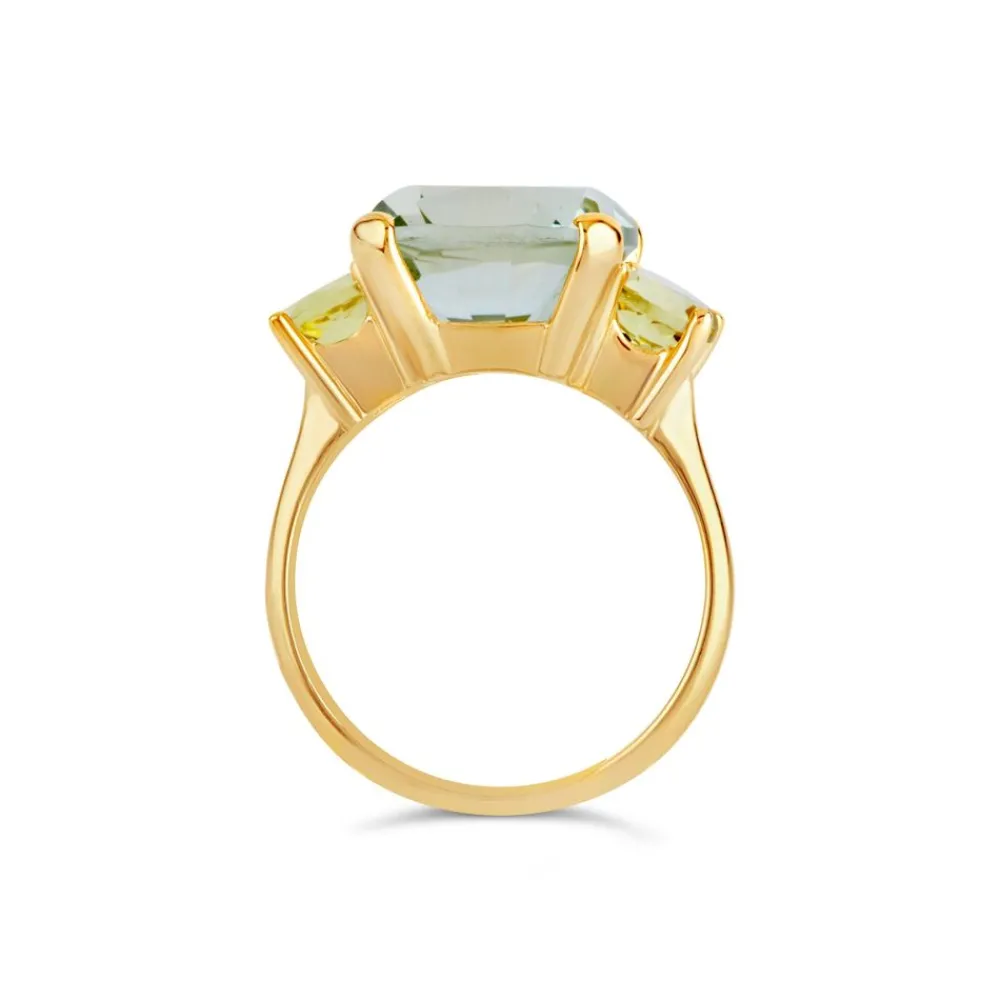 Dinny Hall Teresa 22K Yellow Gold Vermeil Green Amethyst & Oro Verde Ring