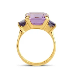 Dinny Hall Teresa 22K Yellow Gold Vermeil Pale Amethyst & Iolite Ring