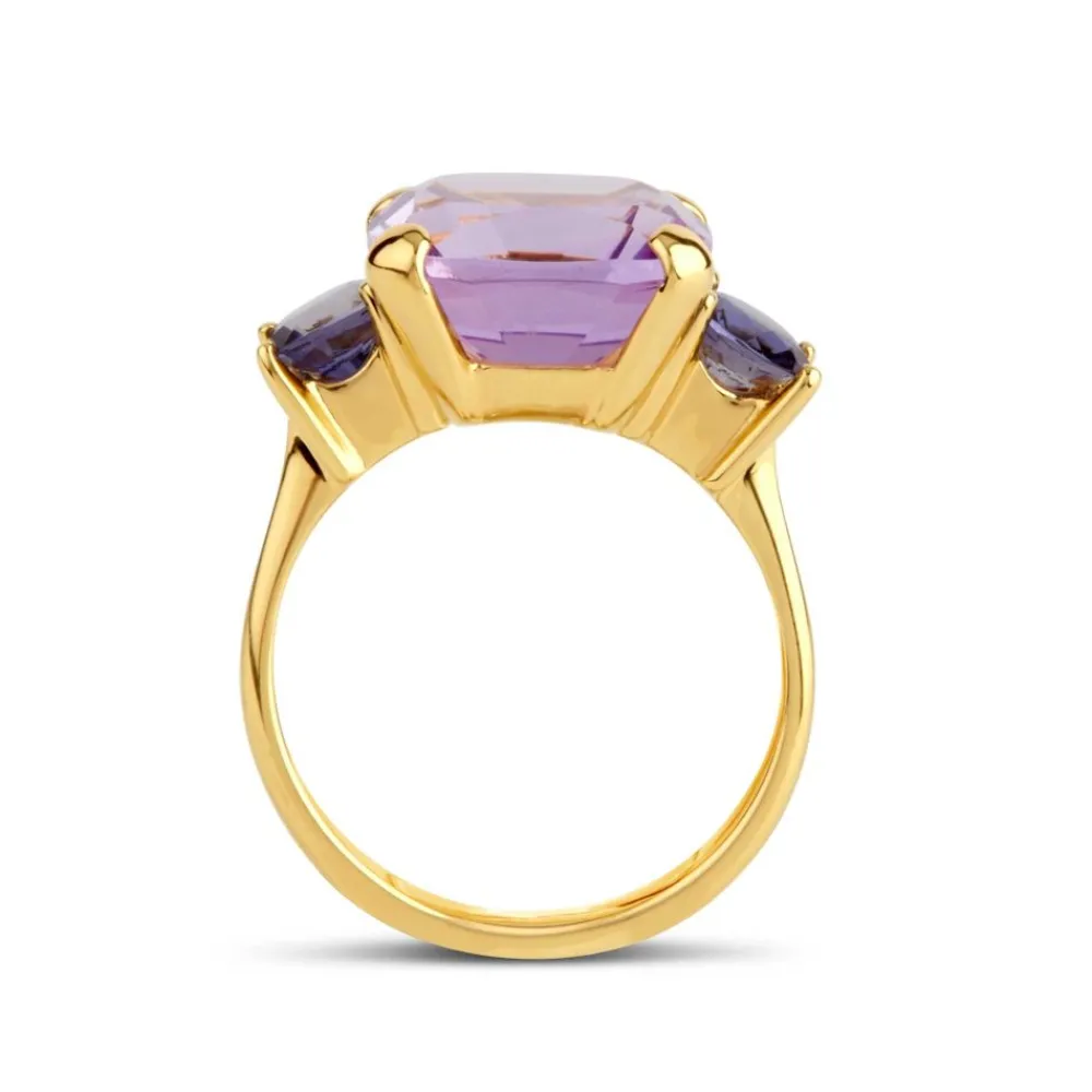 Dinny Hall Teresa 22K Yellow Gold Vermeil Pale Amethyst & Iolite Ring
