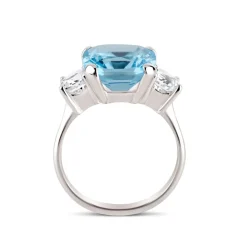 Dinny Hall Teresa Silver Blue Topaz & White Topaz Ring