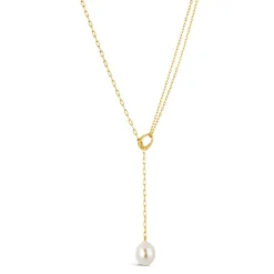 Dinny Hall Thalassa Faceted Lariat With Freshwater Pearl