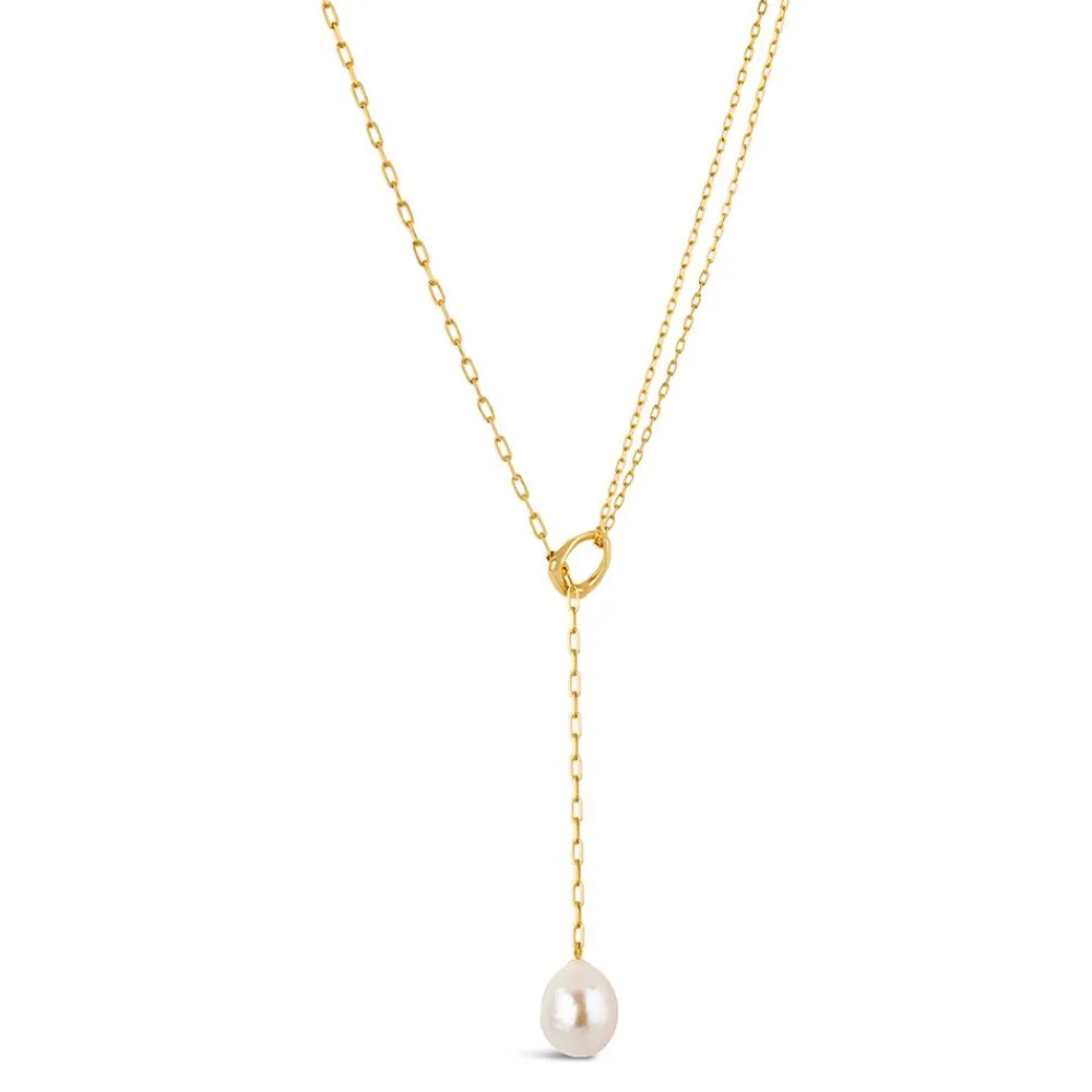 Dinny Hall Thalassa Faceted Lariat With Freshwater Pearl