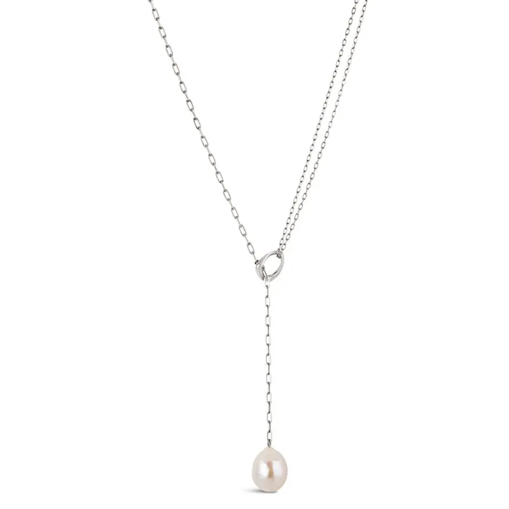 Dinny Hall Thalassa Faceted Lariat With Freshwater Pearl