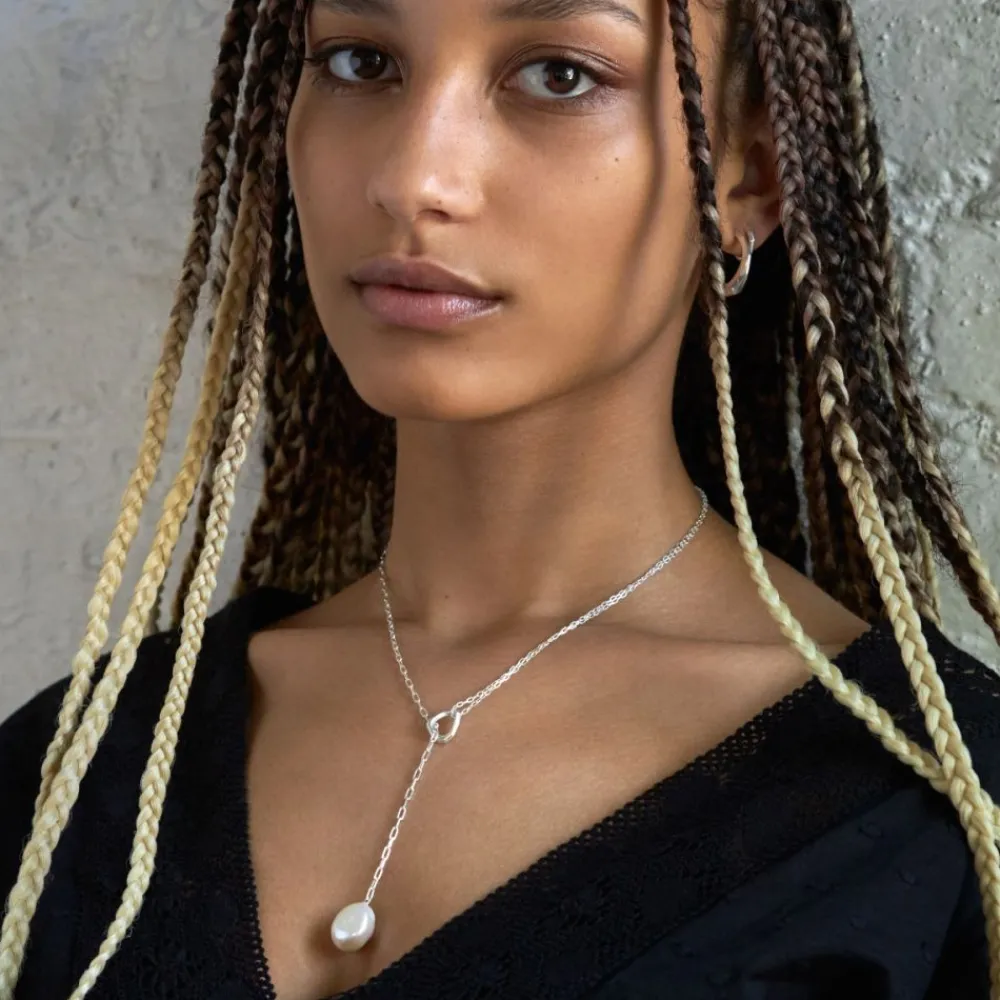 Dinny Hall Thalassa Faceted Lariat With Freshwater Pearl