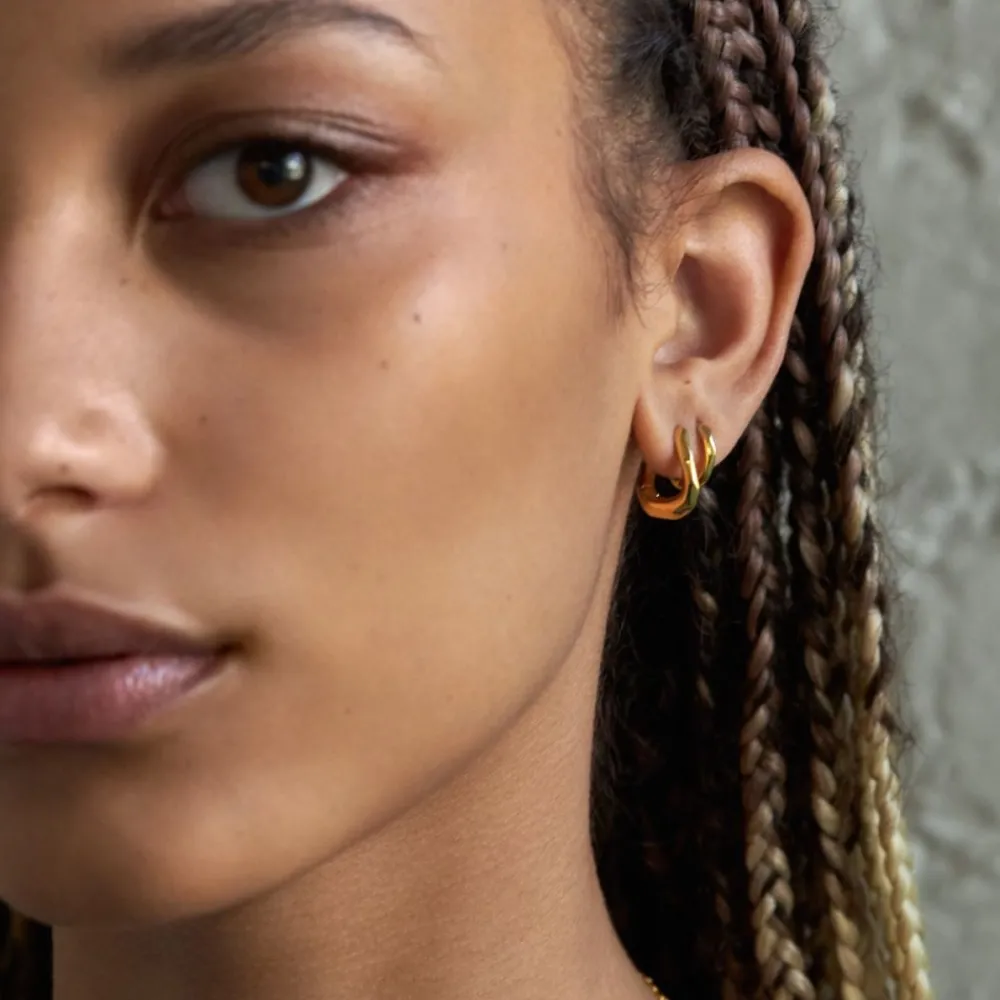 Dinny Hall Thalassa Small & Chunky Faceted Huggie Hoops