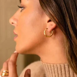 Dinny Hall Thalassa Tapering Faceted Chunky Hoops