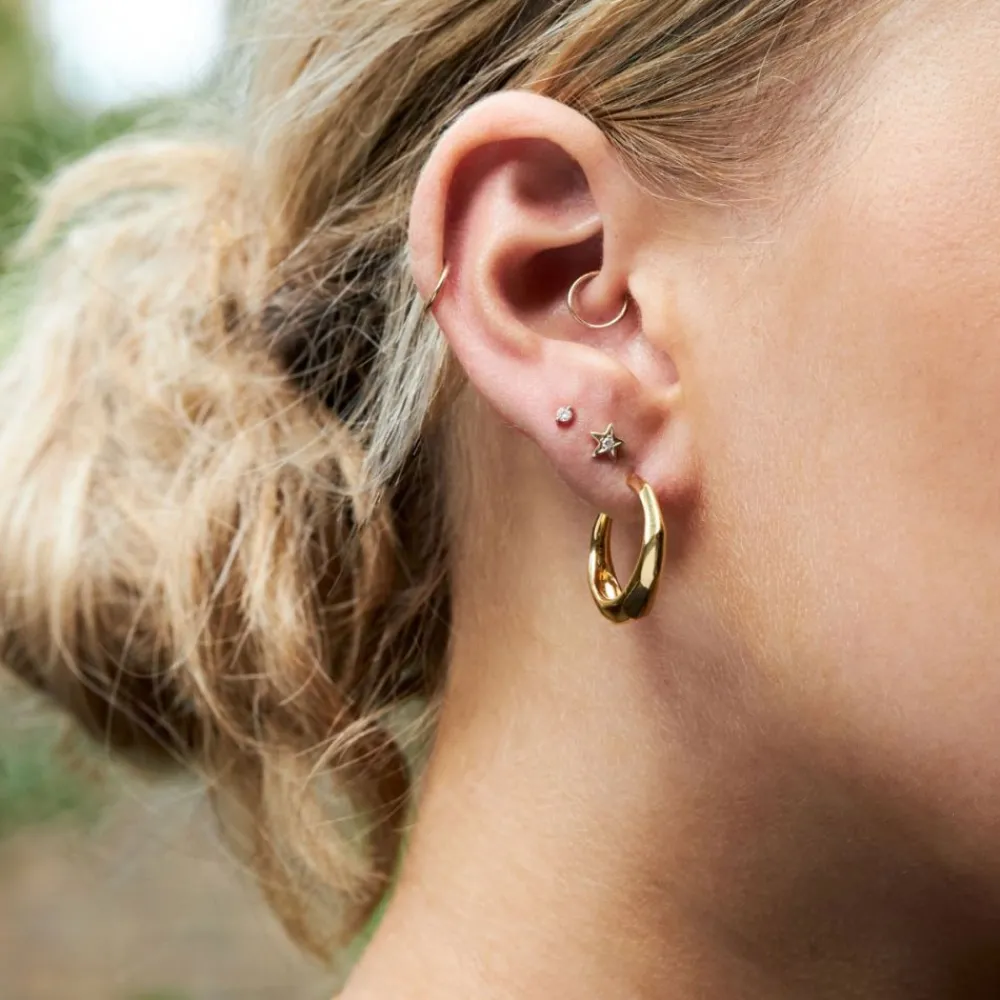 Dinny Hall Thalassa Tapering Faceted Chunky Hoops