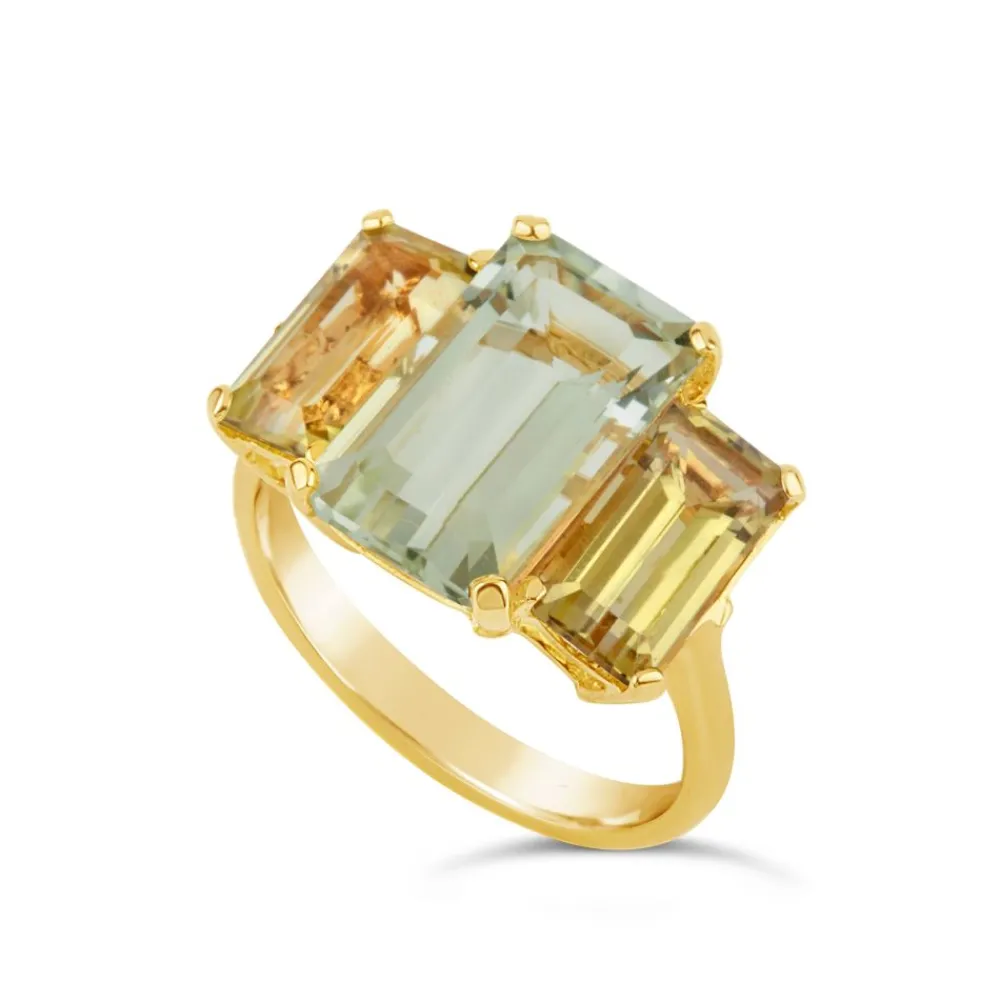 Dinny Hall Trinny Trilogy Green Amethyst & Oro Verde Ring