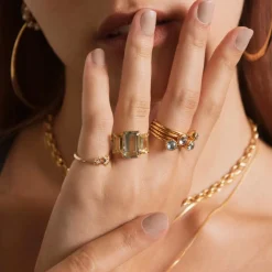 Dinny Hall Trinny Trilogy Green Amethyst & Oro Verde Ring